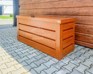 Skrzynia ogrodowa metalowa kufer 120x50x70cm złoty dąb ID863 Żnin - zdjęcie 6