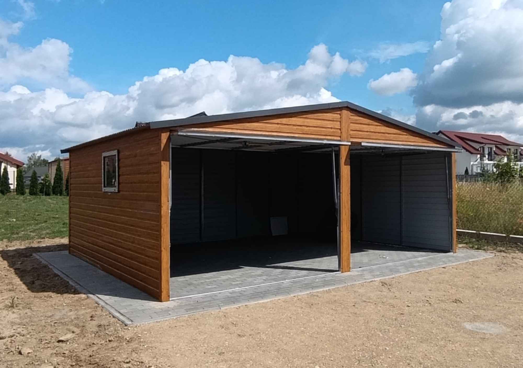 Garaż blaszany dwustanowiskowy 6×5m brama uchylna, dach dwuspadowy Grunwald - zdjęcie 4