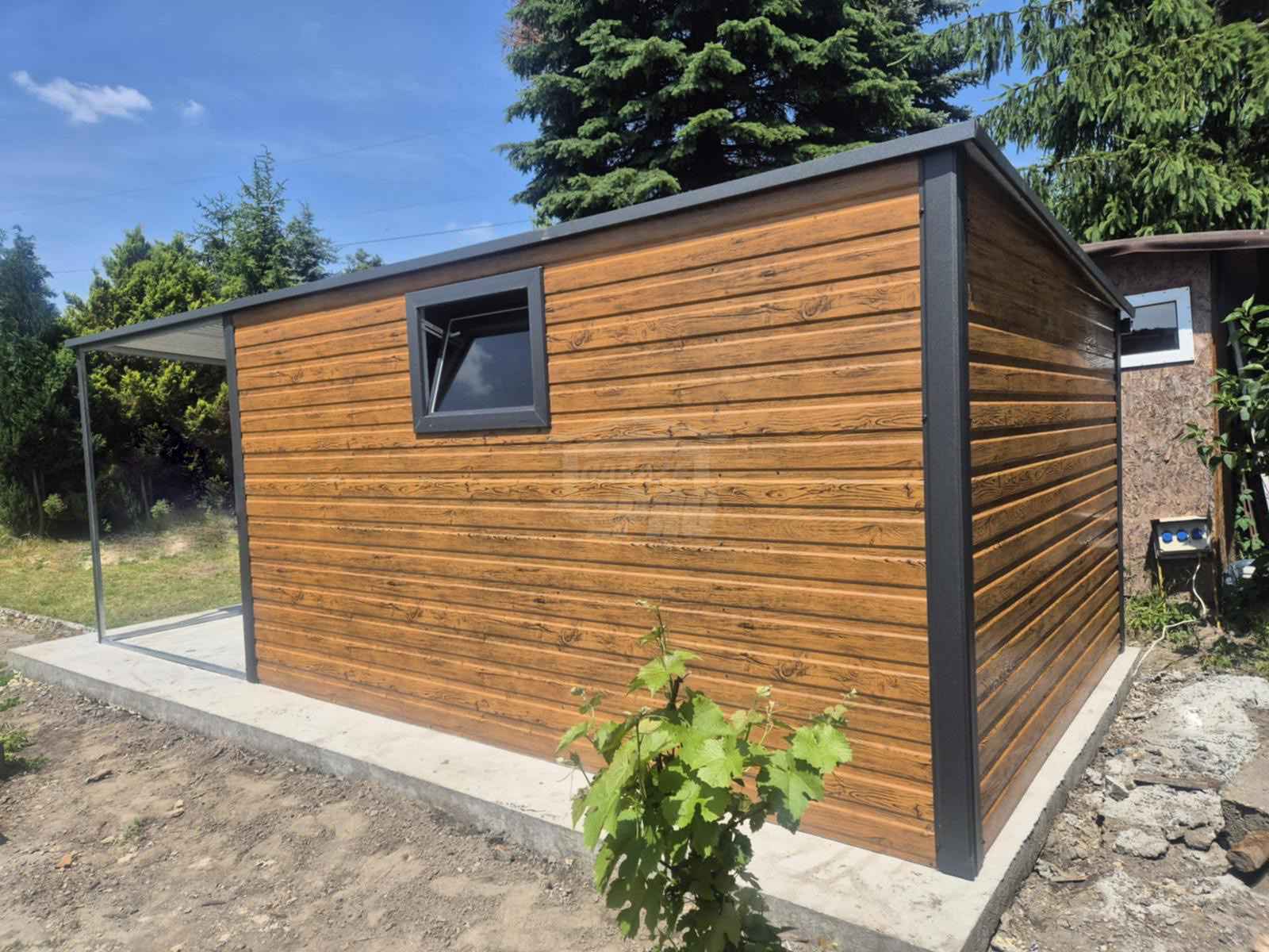 Schowek Domek Ogrodowy 4x2,5m + wiata 2m drzwi okno  dach rynny  GP695 Kalisz - zdjęcie 4