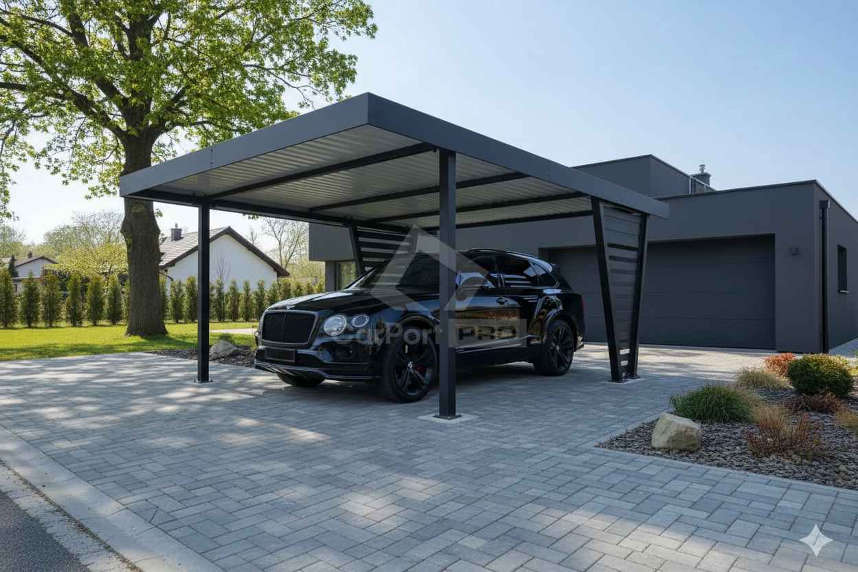 Carport V PREMIUM 5x5m Wypełnienie panelami Wiata samochodowa CP155 Zgorzelec - zdjęcie 3