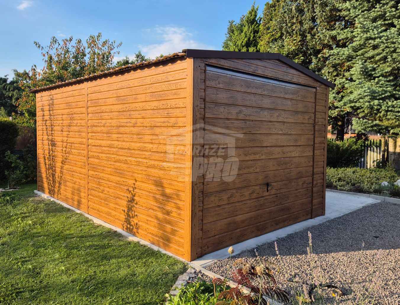 Garaż blaszany 3,5x6m Brama uchylna automat  blachodachówka Dach GP673 Olsztyn - zdjęcie 3
