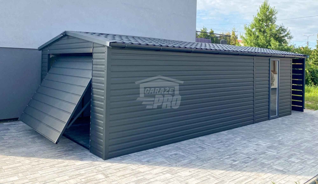 Garaż blaszany 4x6m wiata 1m brama drzwi okno  rynna blachodach GP652 Piła - zdjęcie 3