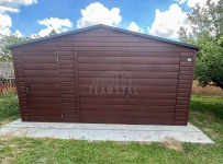 Garaż blaszany 6x6 m - brama uchylna - drzwi okno  dach rynny TS1319 Dobre Miasto - zdjęcie 2