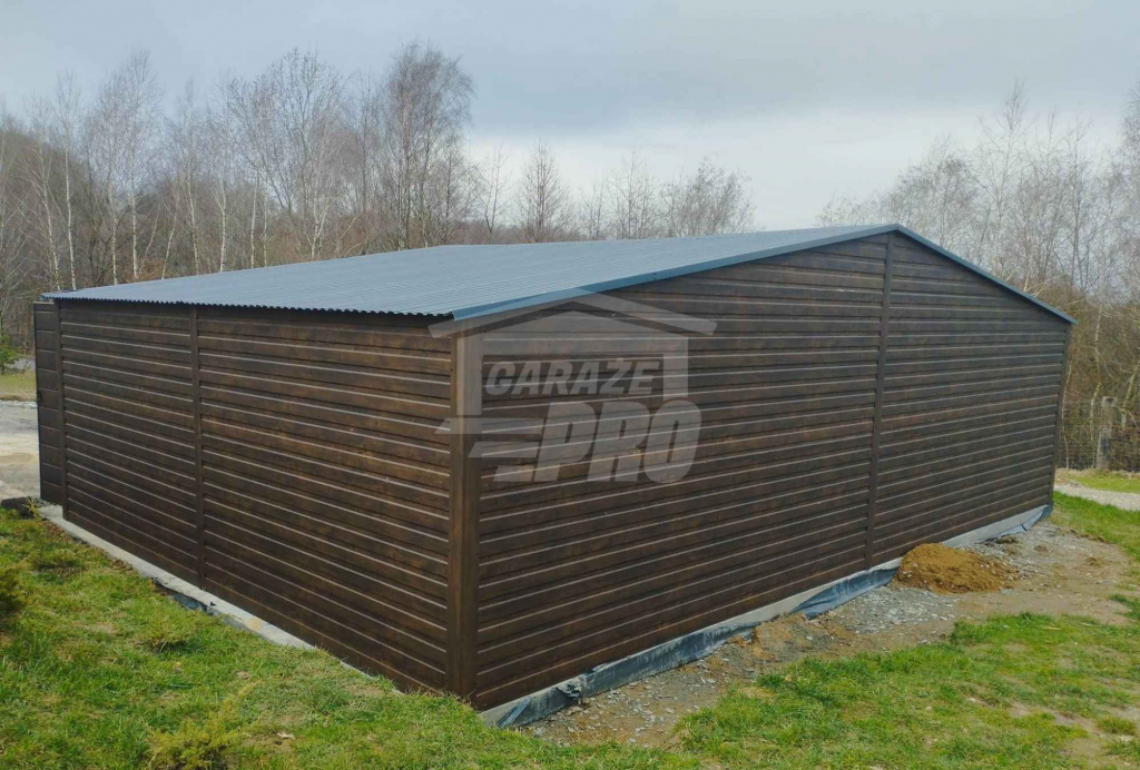 Garaż blaszany 9x6 - 2x Brama uchylna  Ciemny orzech Antracyt GP280 Gdynia - zdjęcie 8