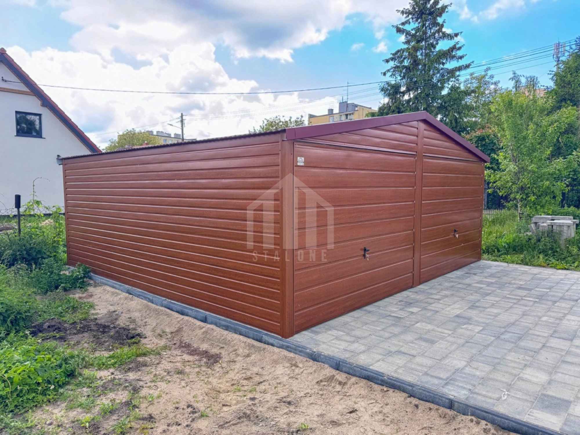 Garaż blaszany 6x5m - 2x brama uchylna - drewnopodobny SO125 Krowodrza - zdjęcie 3