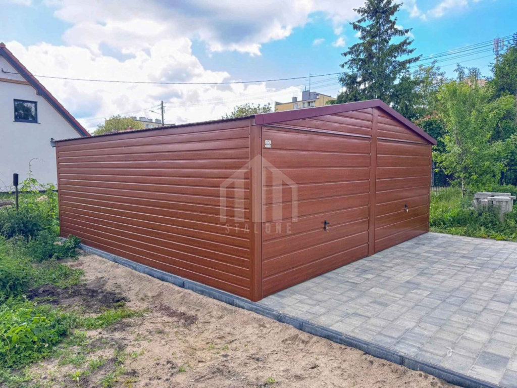 Garaż blaszany 6x5m - 2x brama uchylna - drewnopodobny SO125 Krowodrza - zdjęcie 3