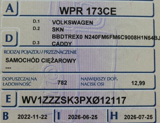 Volkswagen Caddy SalonPL FV23% Hak Lane Assist Tempomat Parktronic Sokołów - zdjęcie 7