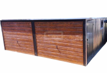 Garaż blaszany 6x6 2x Brama drzwi 2x okno ocynk spad  w tył GB179