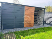 Domek Ogrodowy 3x3m + wiata 1,5x3  Antracyt Drewnopodobny   ID704 Gliwice - zdjęcie 4