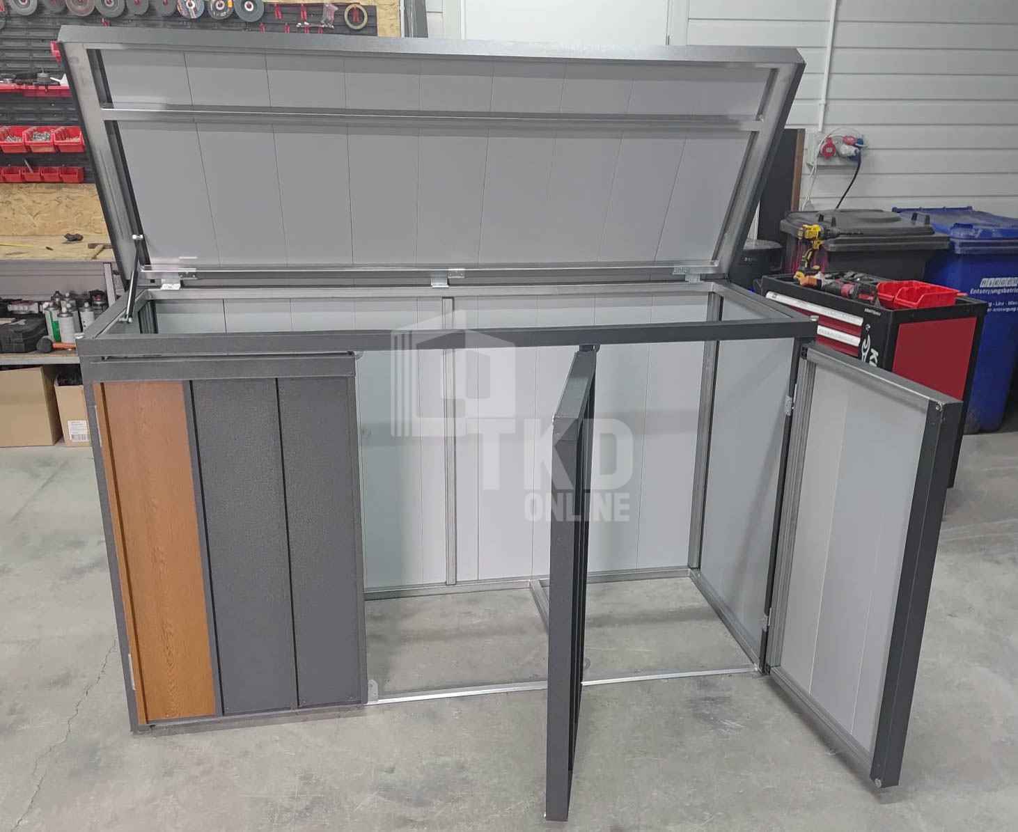 Zabudowa koszy na śmieci wiata obudowa 177x65x110 cm 3x120L  TKD449 Kalisz - zdjęcie 7