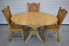 stół rozkładany i 4 krzesła - komplet z drewna dębowego - jak nowy Olsztyn - zdjęcie 3