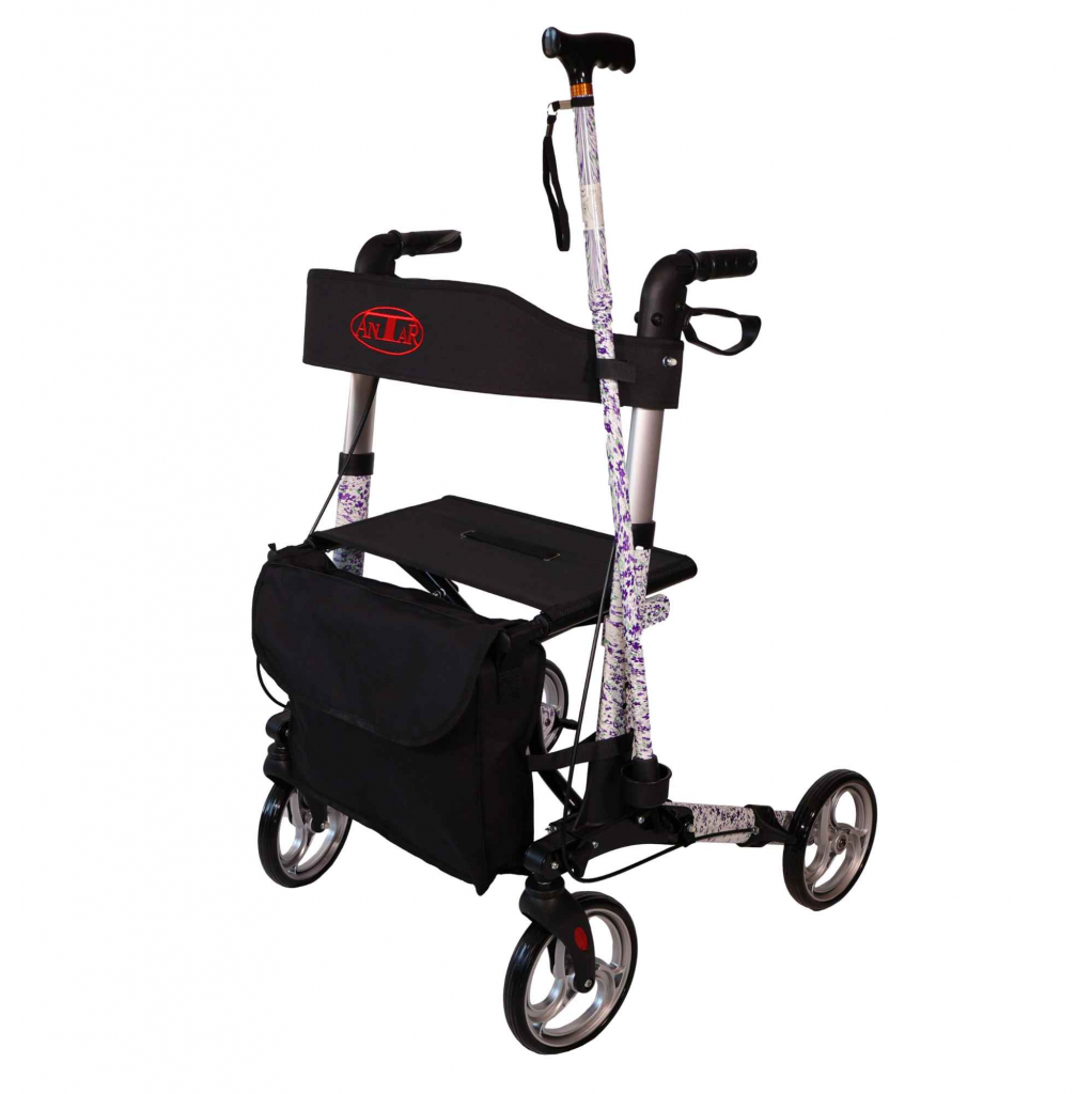 Chodzik aluminiowy czterokołowy AT51006C lekki z siedziskiem Bemowo - zdjęcie 1