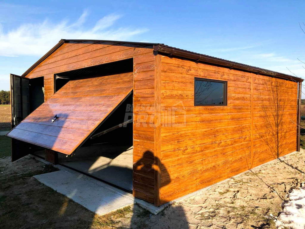 Garaż blaszany 5,5x6 Brama + drewnopodobny Dach dwuspadowy GP84 Zielona Góra - zdjęcie 11