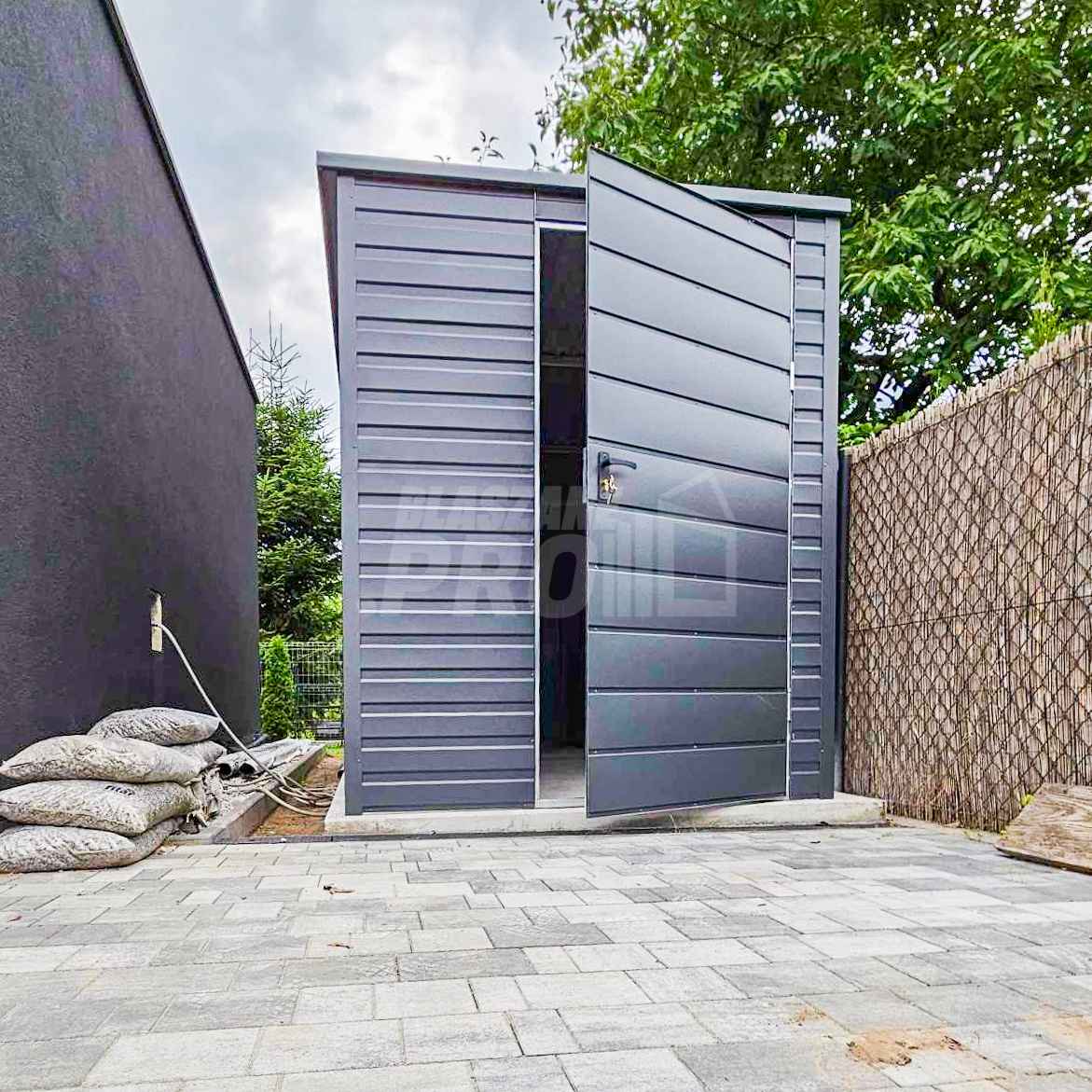 Schowek - domek ogrodowy 1,8x4m drzwi - okno - antracyt - rynny GP425 Chojnice - zdjęcie 6
