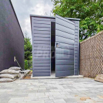 Schowek - domek ogrodowy 1,8x4m drzwi - okno - antracyt - rynny GP425 Chojnice - zdjęcie 6