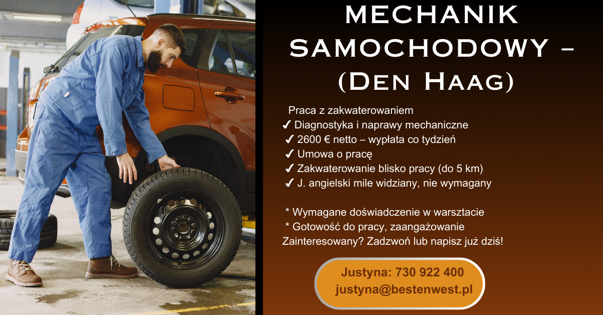 MECHANIK SAMOCHODOWY -Den Haag – Holandia Strzelce Opolskie - zdjęcie 1