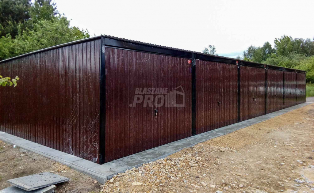 Garaż blaszany 18x5 Brama uchylna Ciemny brąz  Dach spad w tył GP166 Koszalin - zdjęcie 6