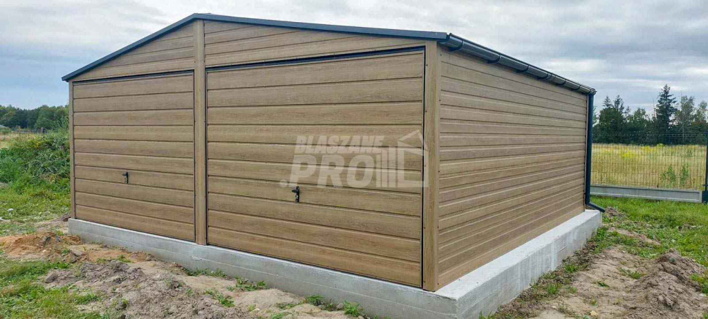 Garaż blaszany 6x5,8m  brama uchylna winchester  rynny  dwuspad GP454 Niepołomice - zdjęcie 6