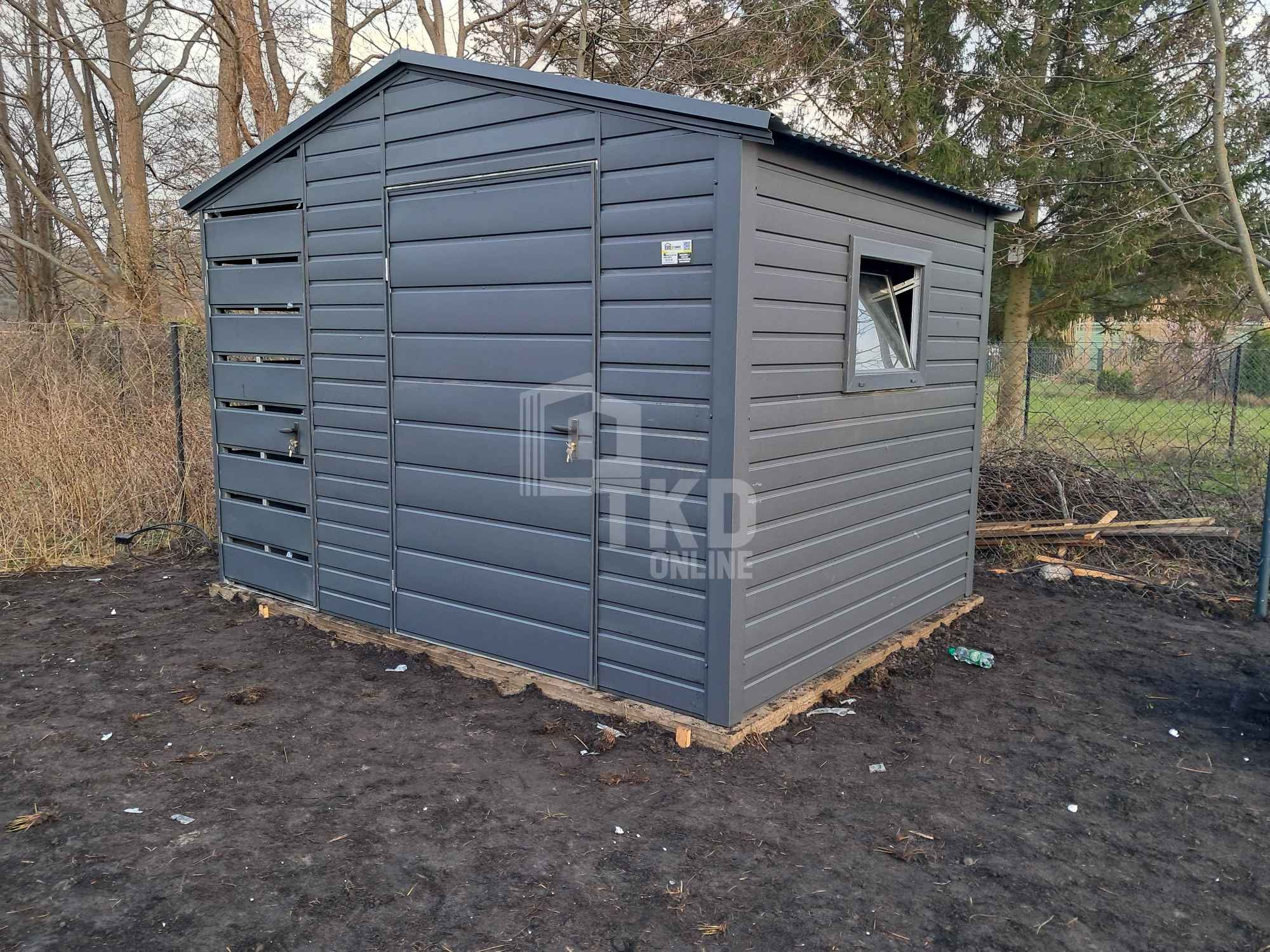 Schowek domek ogrodowy 2,2x2m + wiata 0,8m + drzwi okno TKD361 Kościerzyna - zdjęcie 3