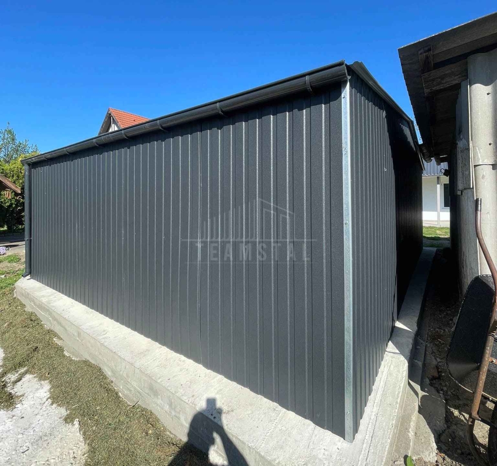 Garaż blaszany 8x6m - 2x brama uchylna dach drzwi rynny TS1324 Tczew - zdjęcie 2