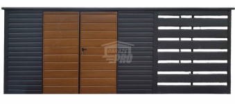 Schowek - Domek Ogrodowy 4x3m + wiata 2m - Brama okno dach rynna GP616