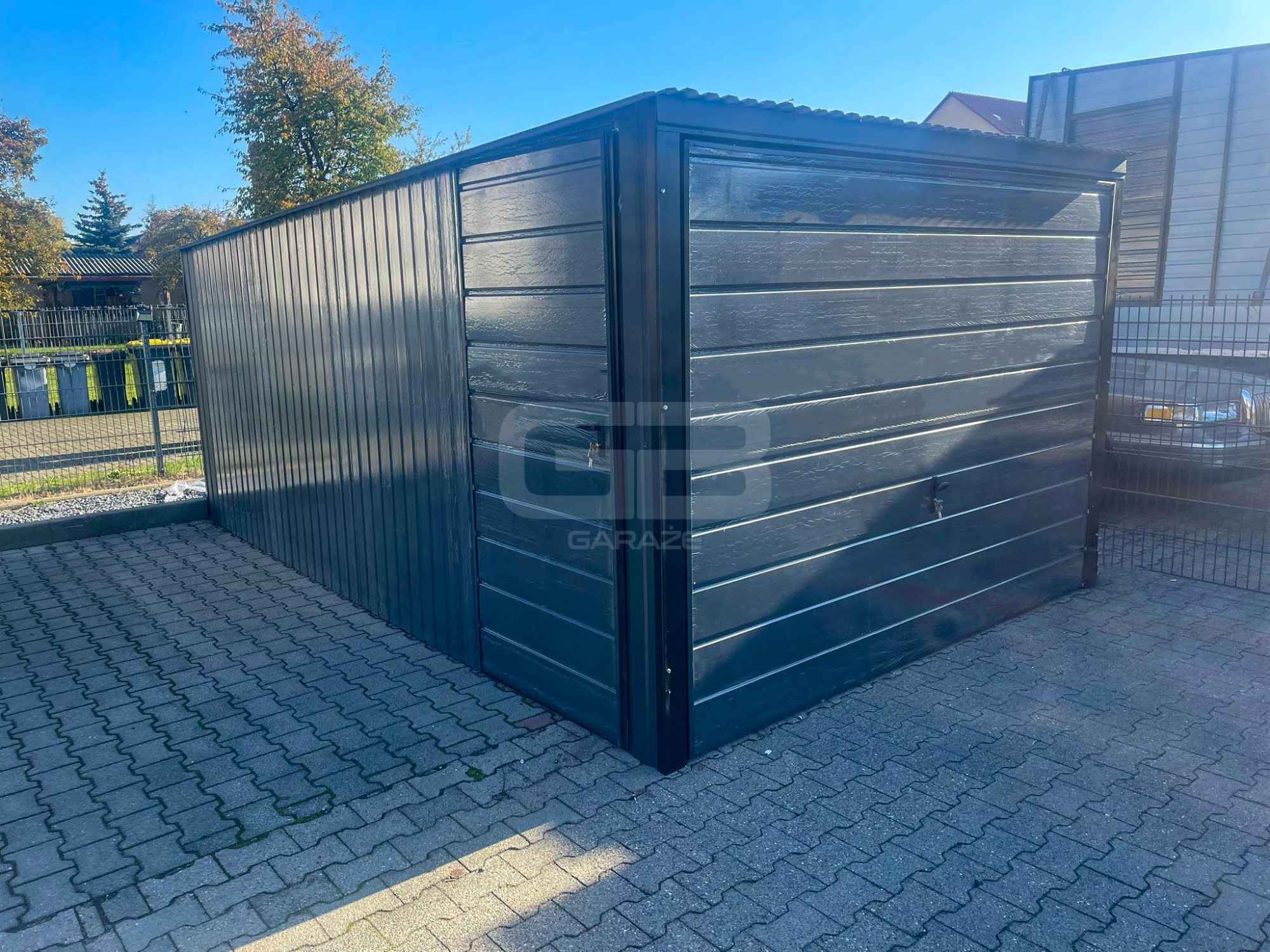 Garaż blaszany 3x5m - Brama uchylna - drzwi - antracyt - dach GB145 Olsztyn - zdjęcie 5