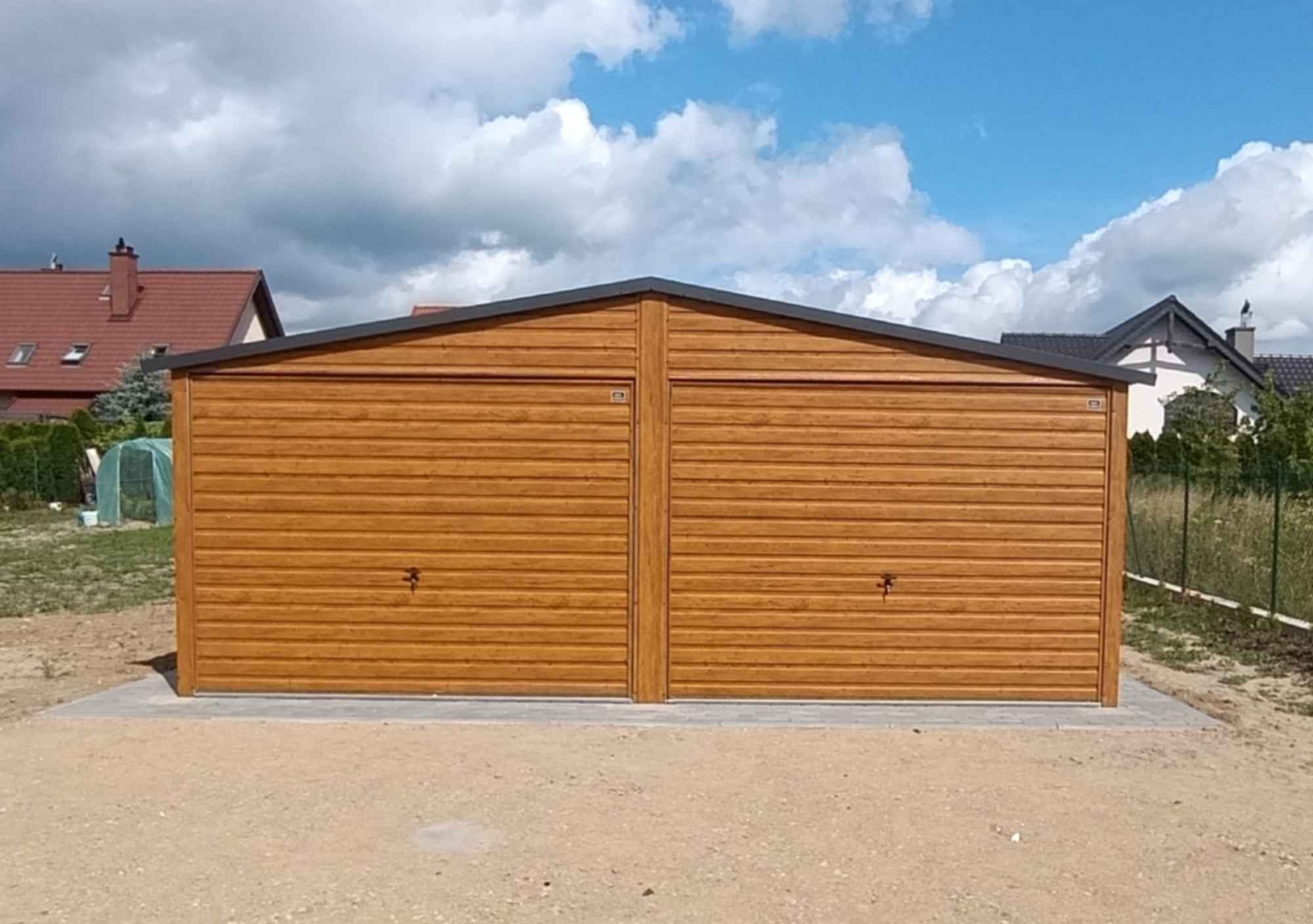 Garaż blaszany dwustanowiskowy 6×5m brama uchylna, dach dwuspadowy Grunwald - zdjęcie 2