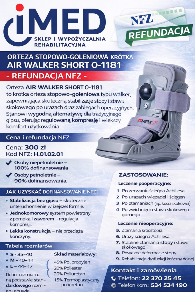 ORTEZA STOPOWO-GOLENIOWA KRÓTKA AIR WALKER SHORT O-1181 REFUNDACJA NFZ Bemowo - zdjęcie 1