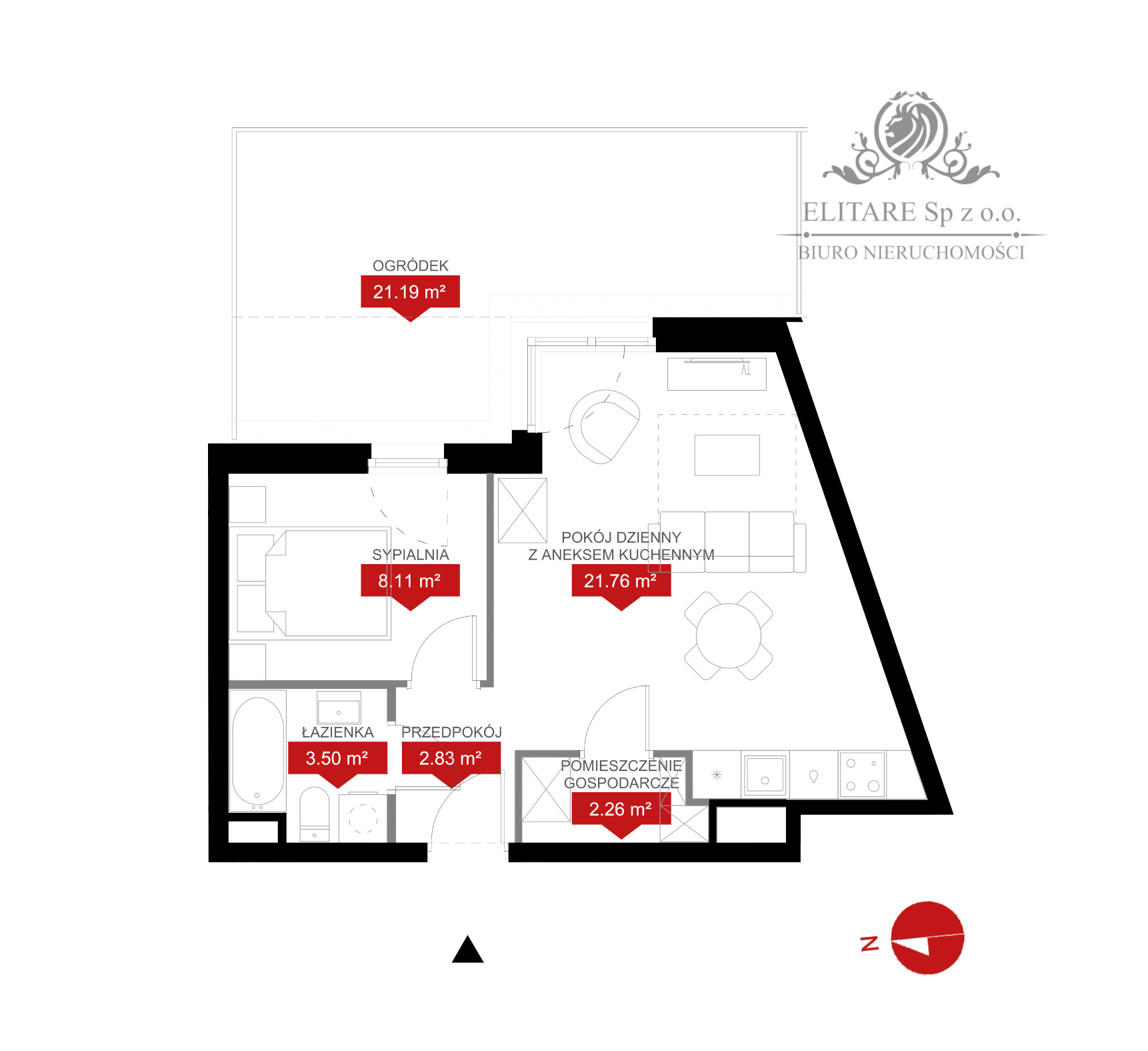 Śliczne mieszkanie z ogrodem 2 pokojowe przy Odrze Wrocław - zdjęcie 3