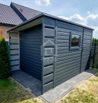 Schowek Domek Ogrodowy 3x2 + wiata 0,5m Drzwi okno dach w tył  PLG102 Szyk - zdjęcie 2