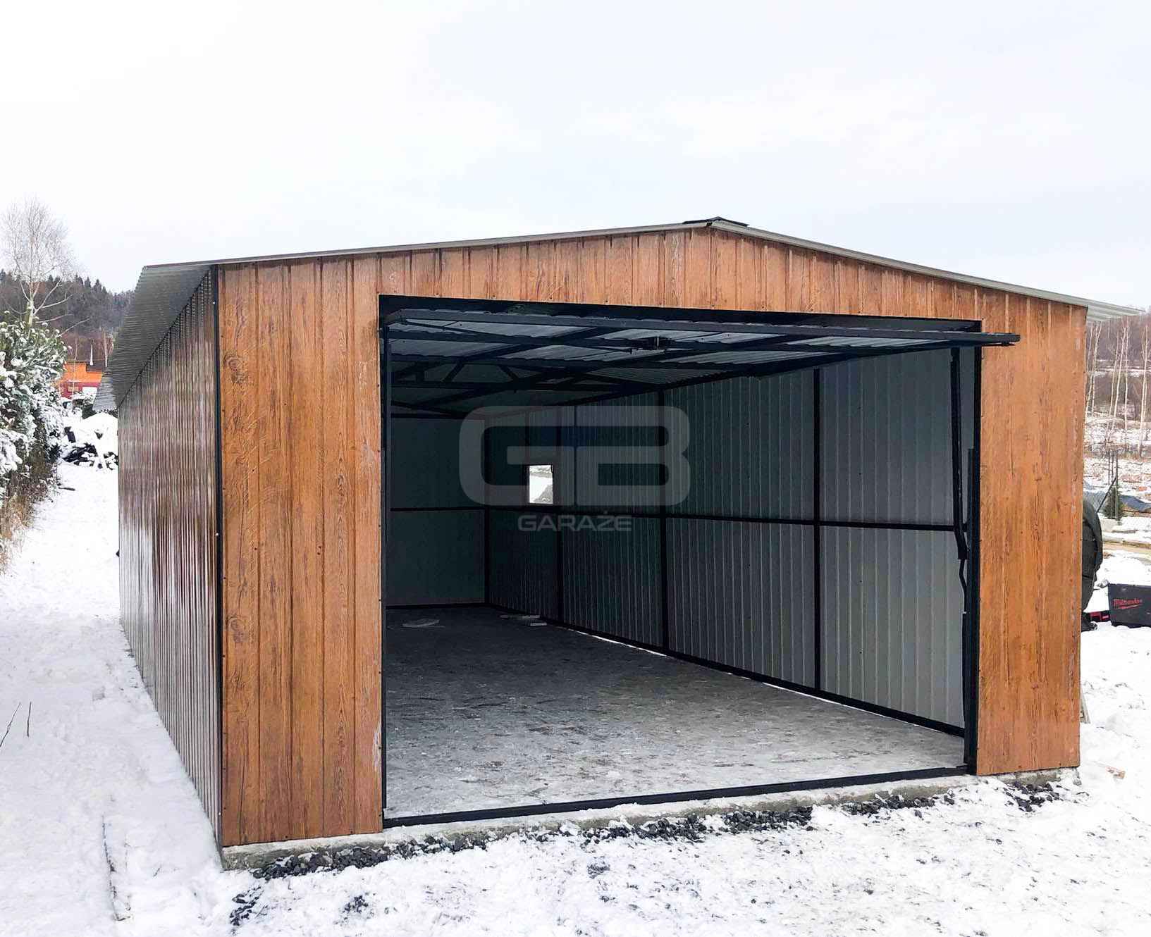 Garaż blaszany 5x8 wolnostojący Brama uchylna Okno drzwi Dach  GB176 Łomża - zdjęcie 5