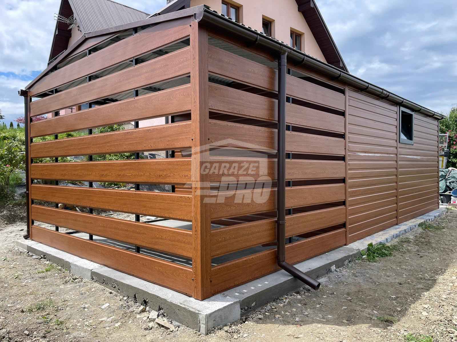 Garaż blaszany 3,5x4,5 + wiata 3,5x2m Brama okno Dach rynny GP572 Gdynia - zdjęcie 5