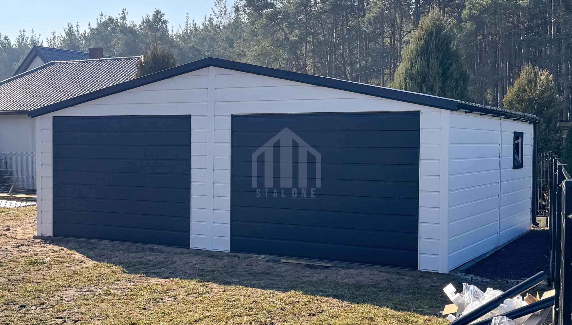Garaż blaszany 7x6 2x brama uchylna drzwi okno rynny dach  SO196 Kłodzko - zdjęcie 6