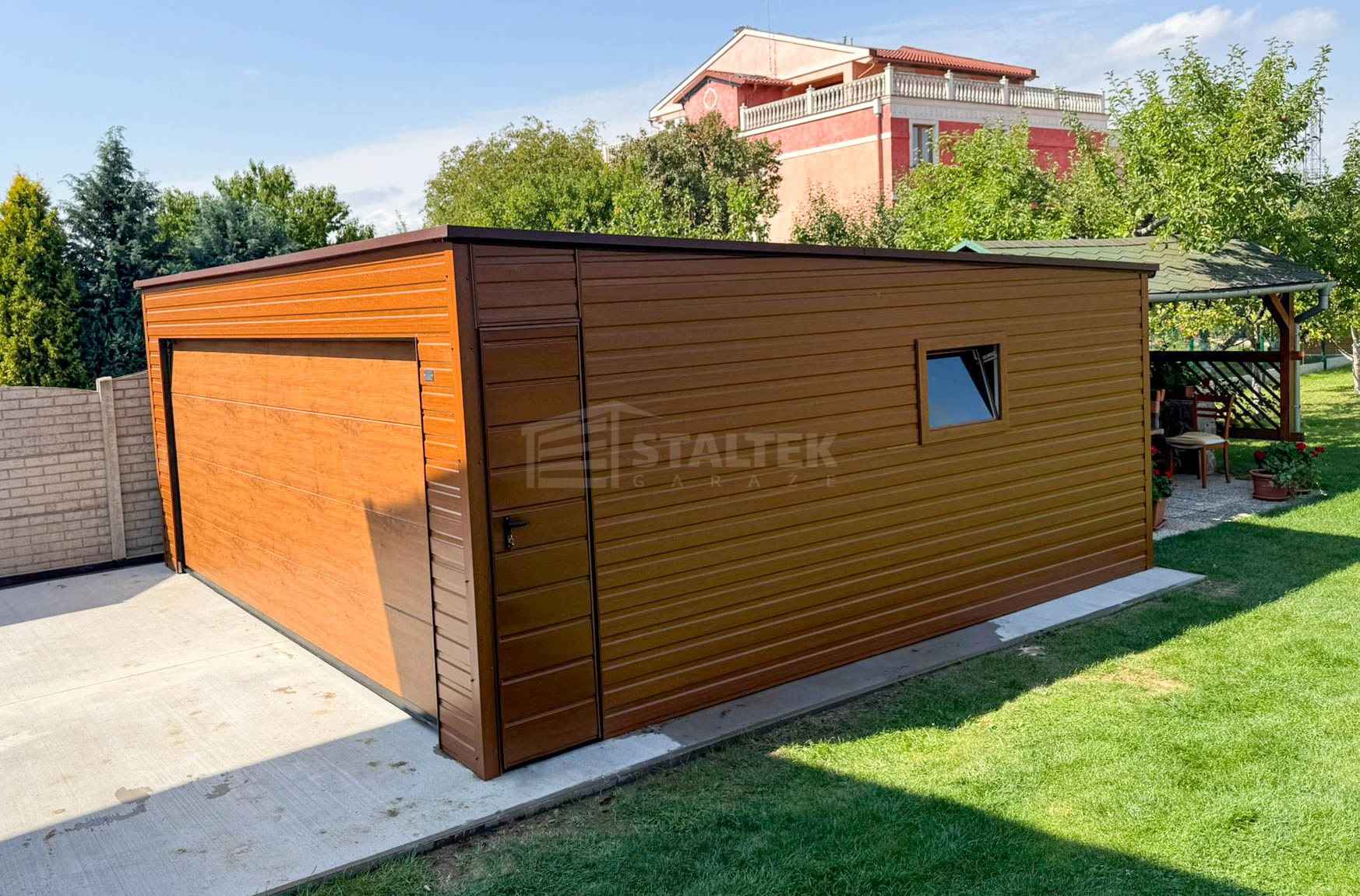 Garaż blaszany 6x5m brama drzwi okno drewnopodobny dach ST223 Pabianice - zdjęcie 3