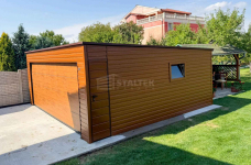 Garaż blaszany 6x5m brama drzwi okno drewnopodobny dach ST223 Pabianice - zdjęcie 3