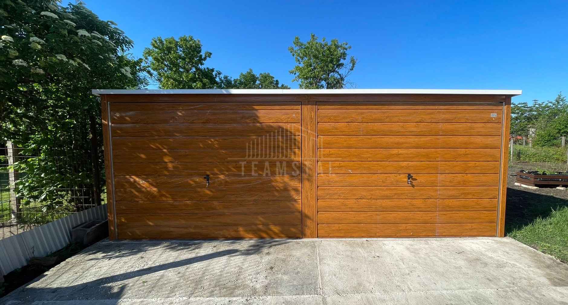 Garaż blaszany 6x6m - 2x brama uchylna  dach spad w tył TS1321 Łęczyca - zdjęcie 3