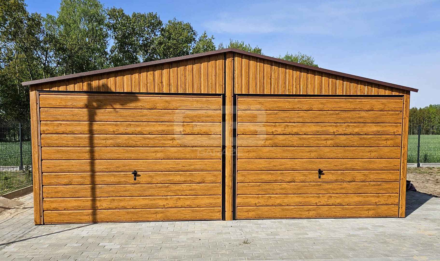 Garaż blaszany 6x6m + wiata 6x1m wolnostojący 2x brama drzwi GB182 Police - zdjęcie 5