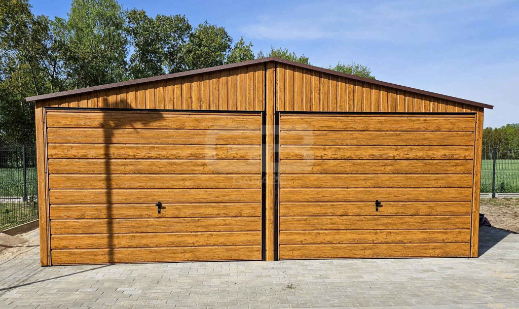 Garaż blaszany 6x6m + wiata 6x1m wolnostojący 2x brama drzwi GB182 Police - zdjęcie 5