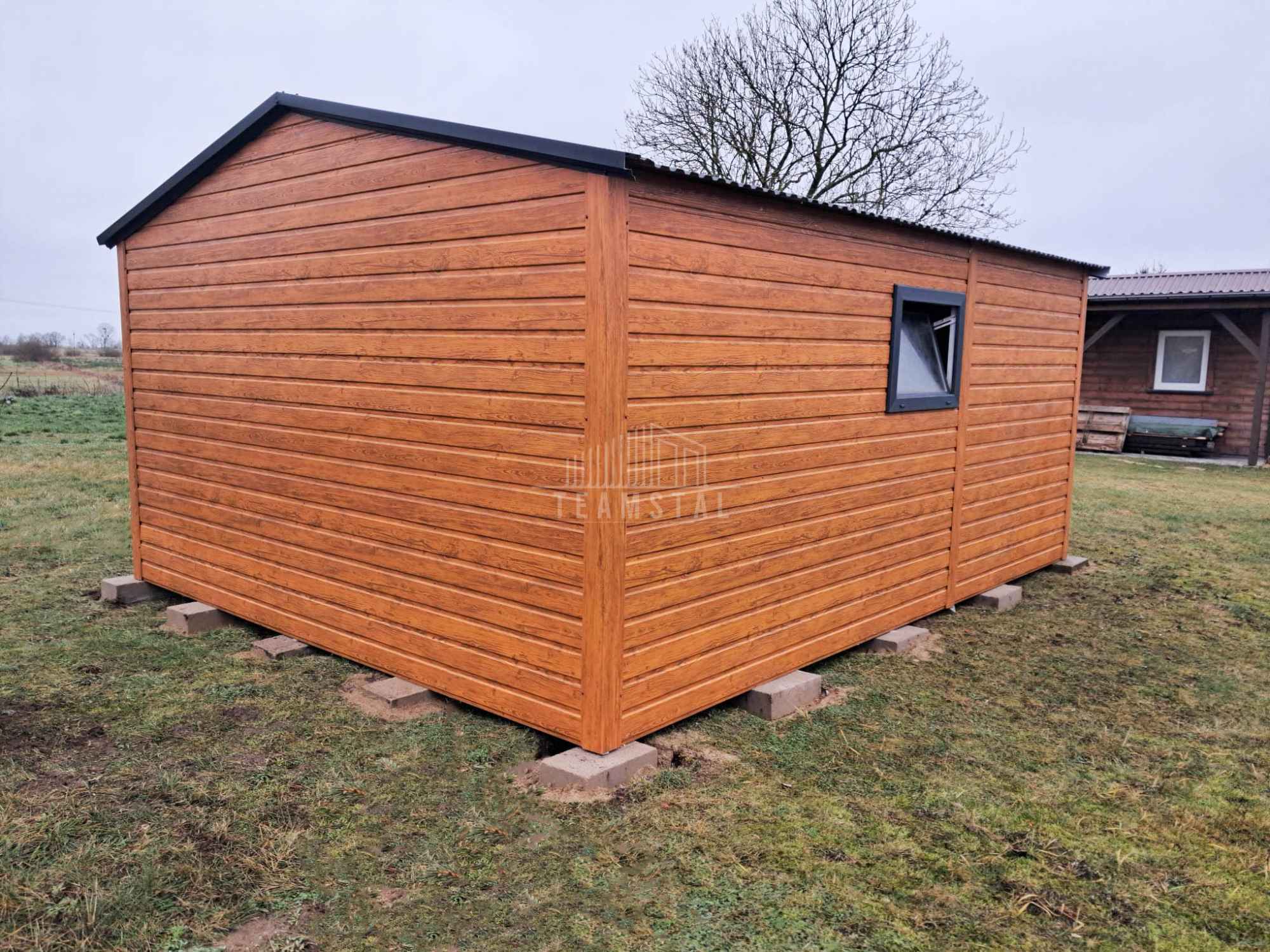 Garaż blaszany 4x5m - brama dwuskrzydłowa - okno  dach TS1064 Oświęcim - zdjęcie 5