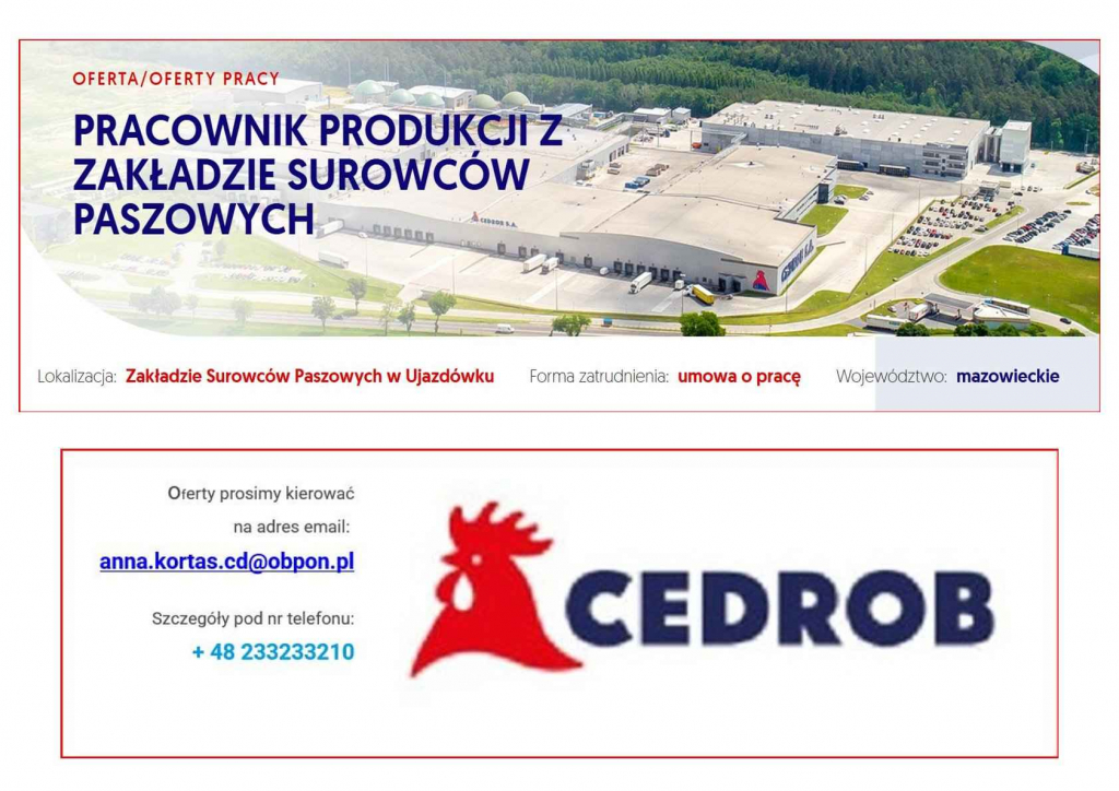 Pracownik produkcji z Zakładzie Surowców Paszowych Ujazdowo - zdjęcie 1