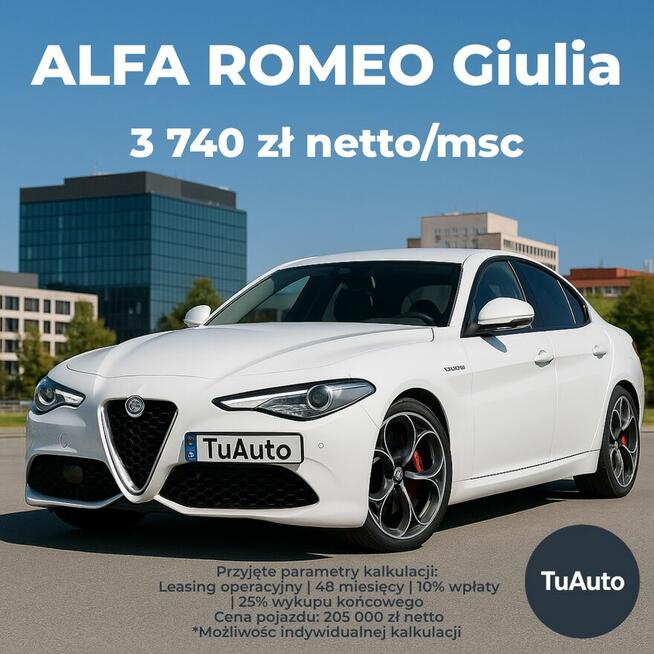 ALFA ROMEO GIULIA| 280 KM |Leasing 3 740 zł netto/msc Rzeszów - zdjęcie 1