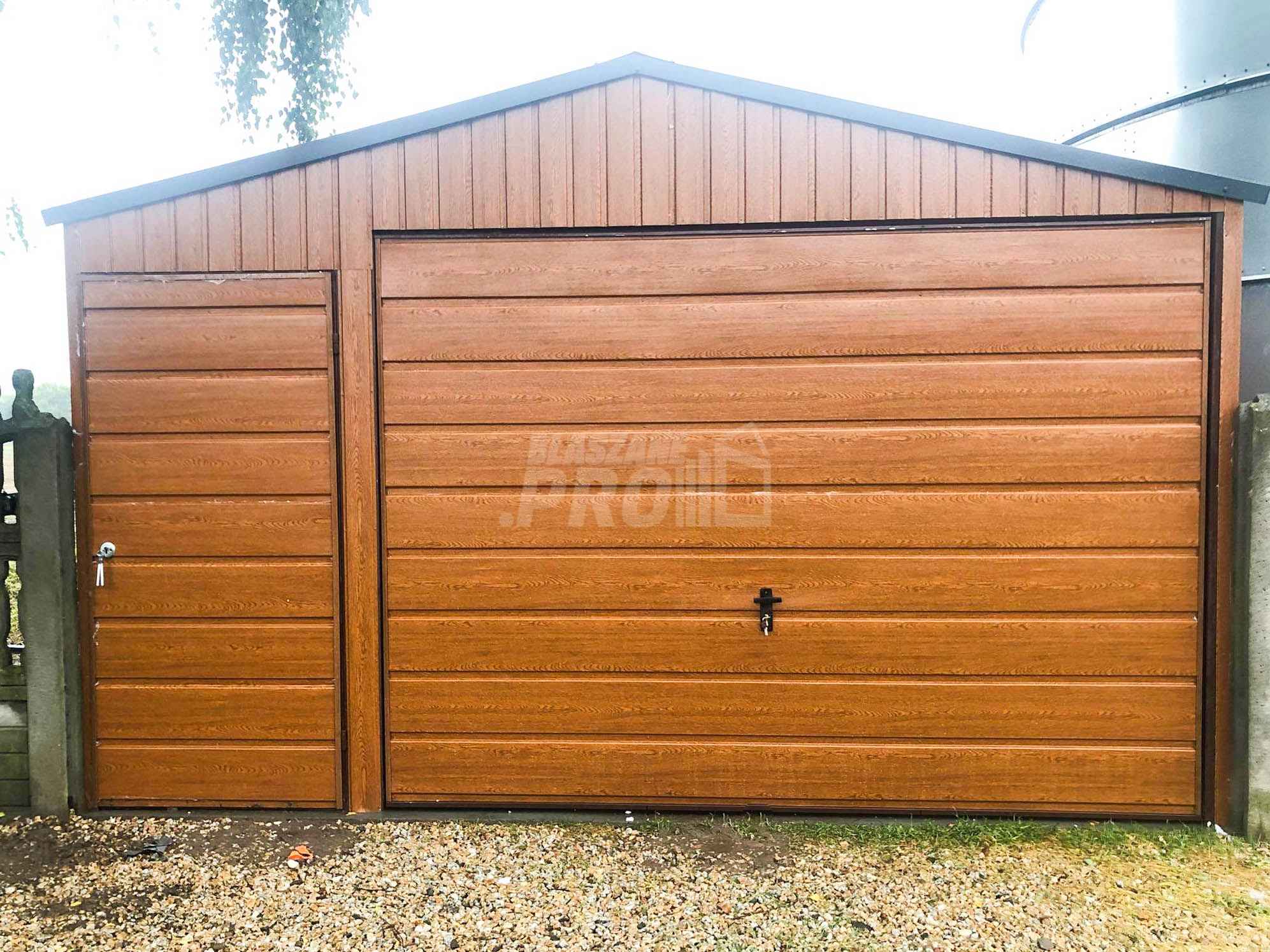 Garaż blaszany 4x6 Brama + drzwi drewnopodobny Dach dwuspadowy GP95 Toruń - zdjęcie 8