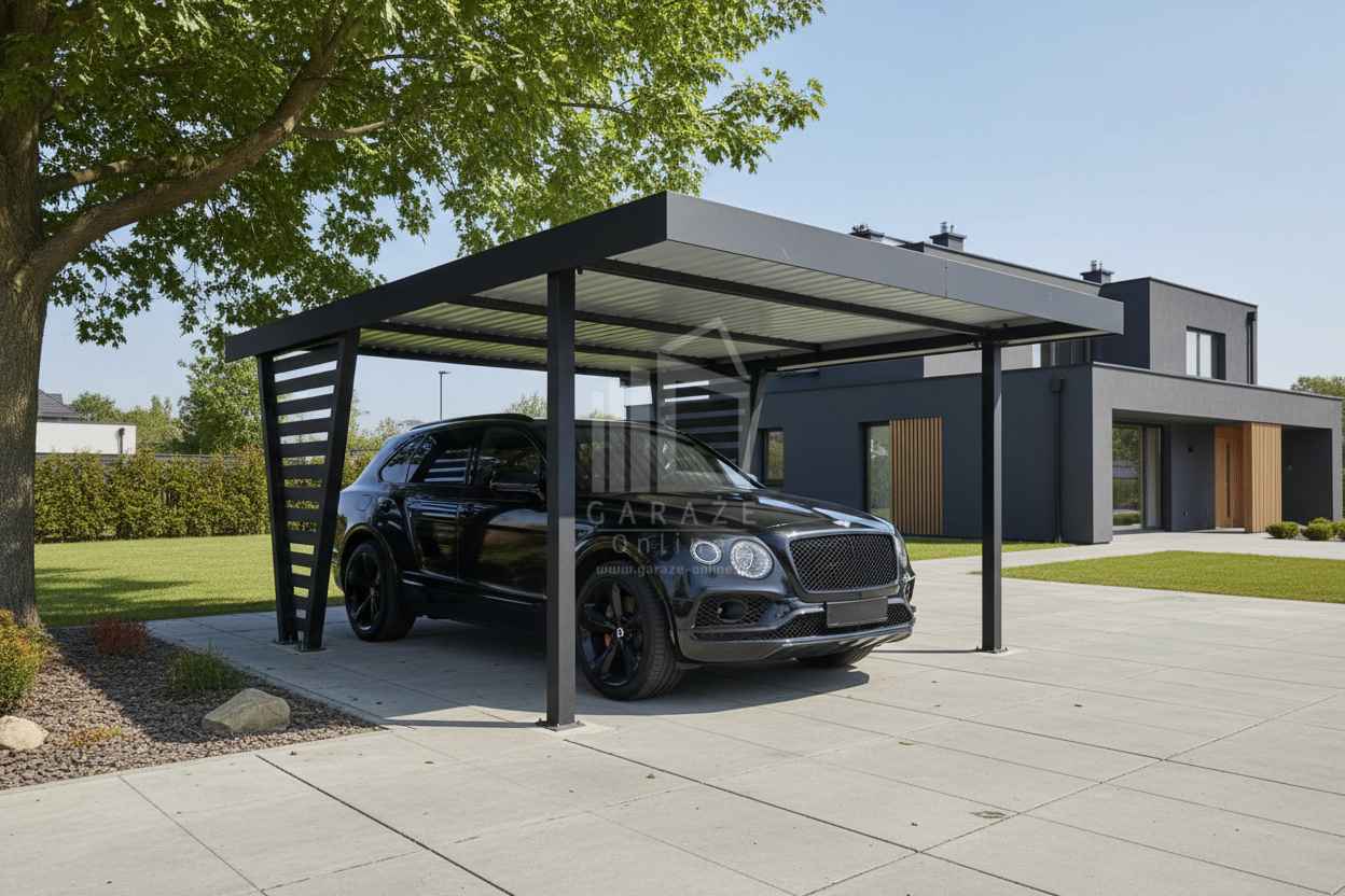 Carport V PREMIUM 4x4,7m Wypełnienie panelami Wiata samochodowa ID1190 Olsztyn - zdjęcie 2