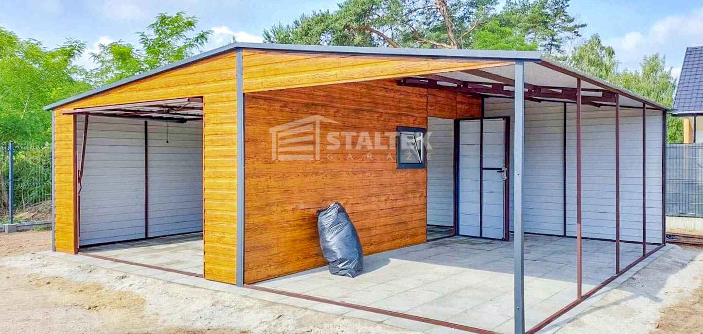 Garaż Blaszany 4x6m + Wiata 4x6m Brama Okno Drzwi dach ST136 Drawsko Pomorskie - zdjęcie 5