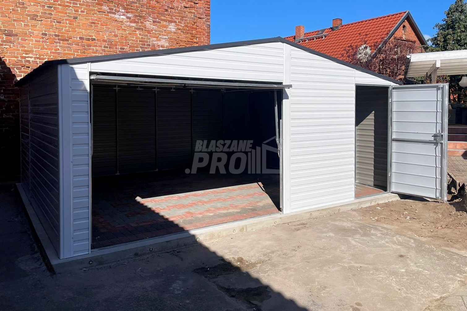Garaż Blaszany 6x5m - Brama Uchylna - Drzwi - Okno - Biały  GP362 Kalisz - zdjęcie 3