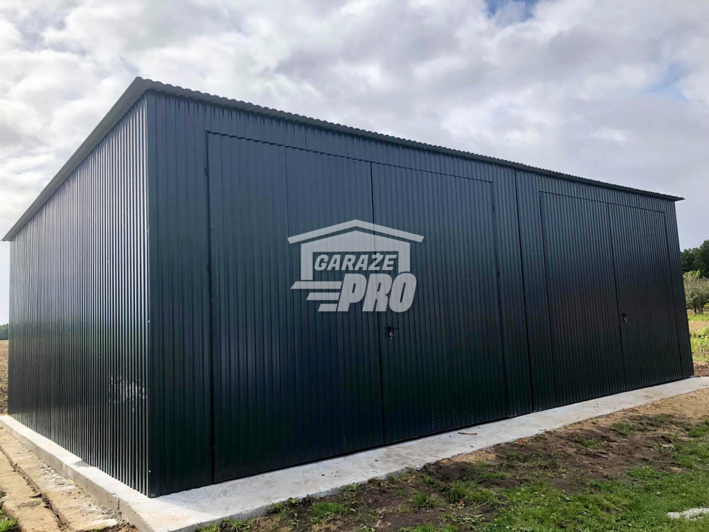 Hala Garaż blaszany 8x6 antracyt spad w tył GP142 Taraskowo - zdjęcie 5