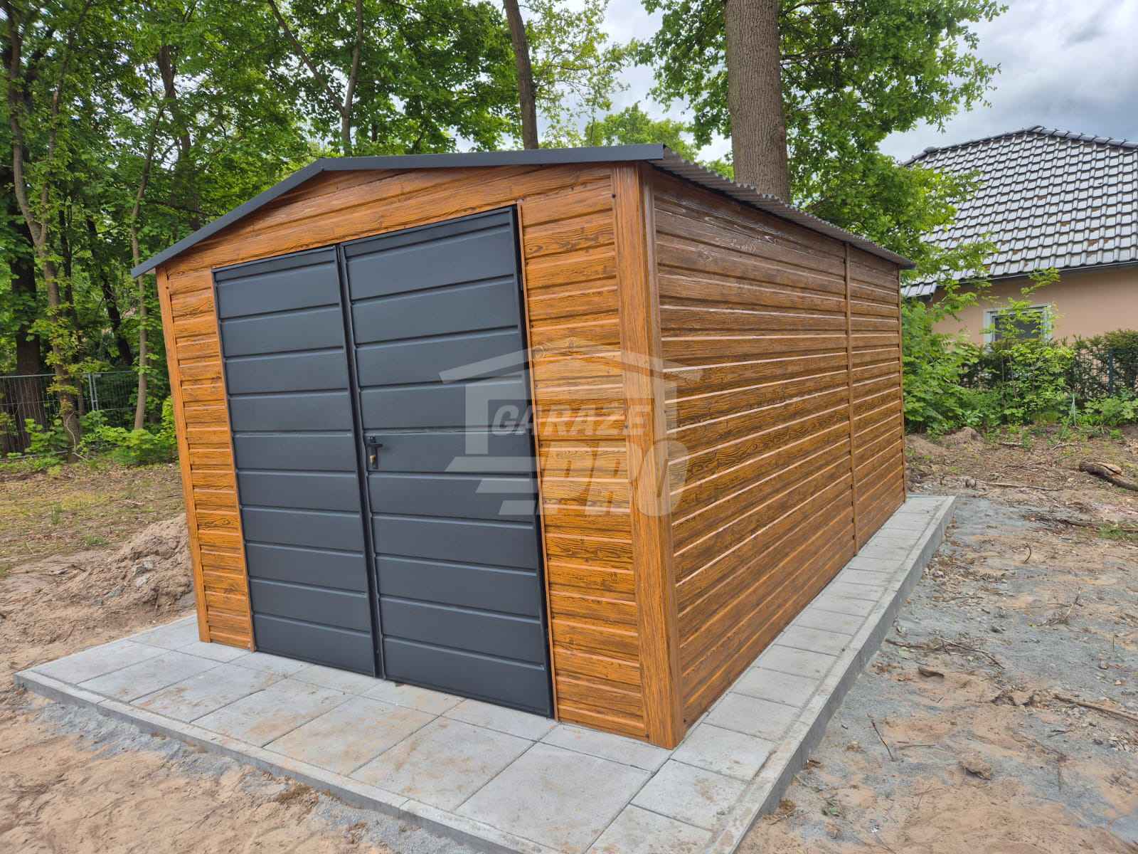 Garaż blaszany 3x4m Brama - okno - drewnopodobny  Dach GP580 Legnica - zdjęcie 7