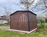 Garaż blaszany 3x3m - brama uchylna - ciemny orzech SO111 Toruń - zdjęcie 2