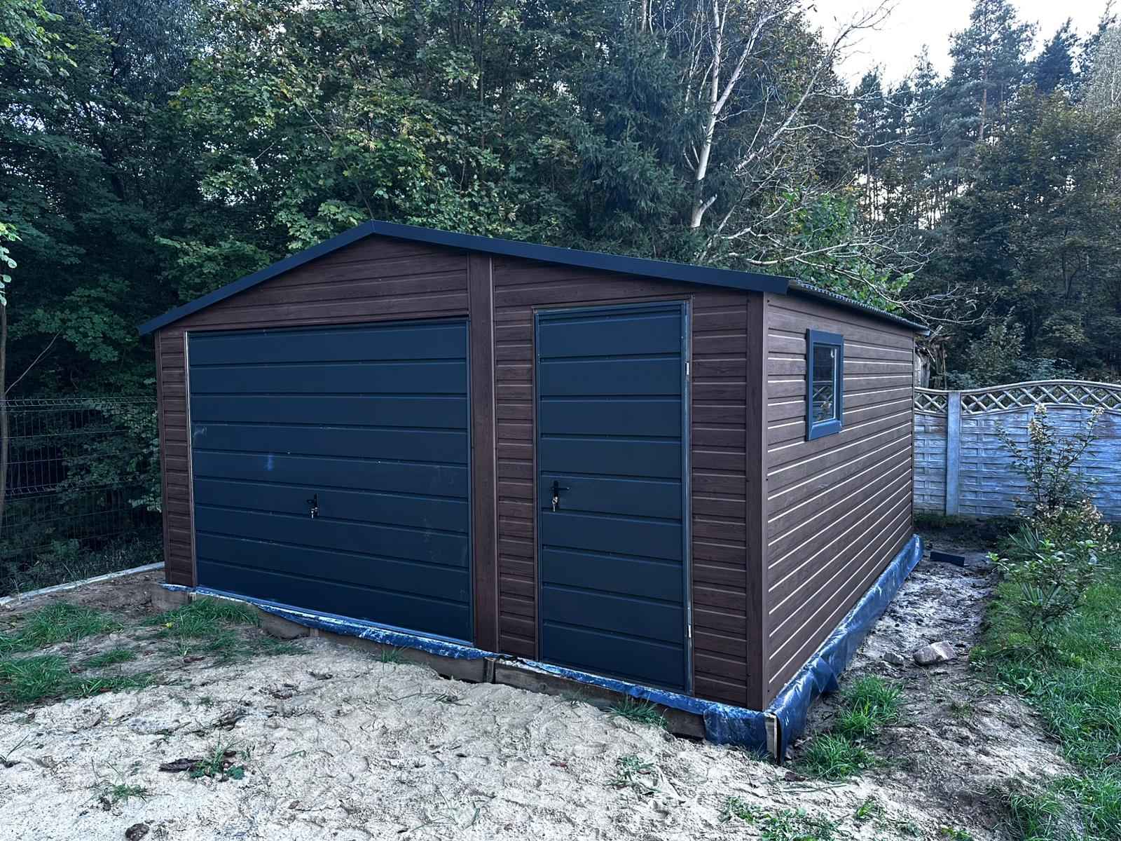 Garaż blaszany 5x5 drewnopodobny brama uchylna drzwi blaszak na wymiar Radom - zdjęcie 2