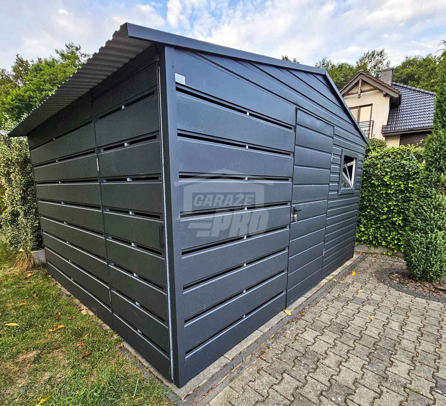 Schowek - Domek Ogrodowy 2,5x3,5 - wiata 1x3,5 drzwi okno dach  GP624 Toruń - zdjęcie 3